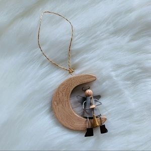 Angel Sitting On Moon Hanging Christmas Ornament
